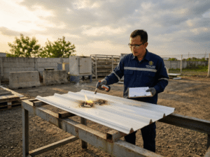 atap tidak mudah terbakar dengan atap upvc fitur fire retardant