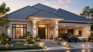 Rumah yang dijaga kualitas atap UPVC